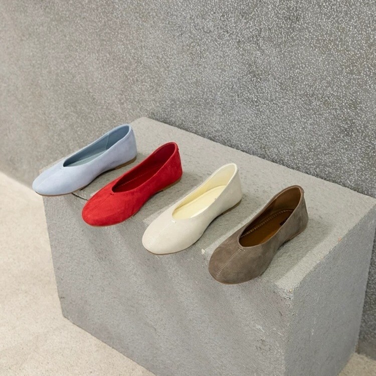 In Stock~Spring and Autumn Vintage Suede Flat Loafers Versatile Soft-Soled Maternity Shoes Single Shoes Loafers