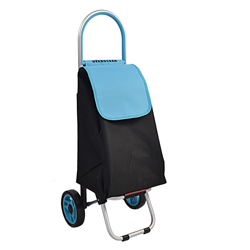 Overson YY26E Steel Pipe Frame Lightweight Portable Shopping Cart Oxford Cloth Bag Pull Goods Shopping Cart Small Pull Cart