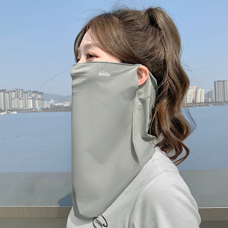 アイスシルク日焼け止めマスクフルフェイス抗UVサイクリングフェイシャルマスクネックガードサンシェードベール登山フェイスマスク夏