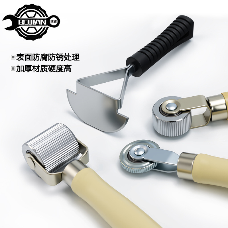 轮胎修补工具刮刀木柄压轮压实轮补胎音响滚轮修复车载工具