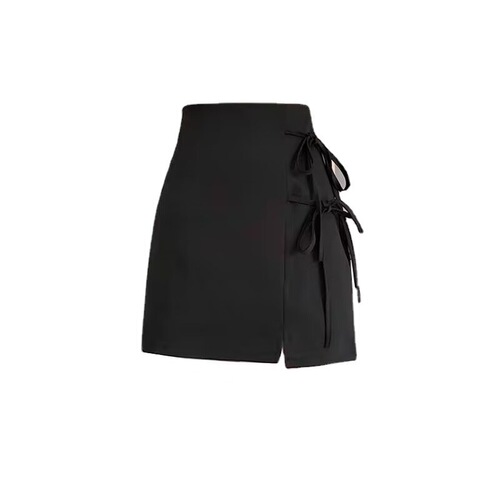 Academic-style fashionable half-body skirt with high waist and draping tie for women, summer short pleated skirt, ultra-beautiful new design, versatile.