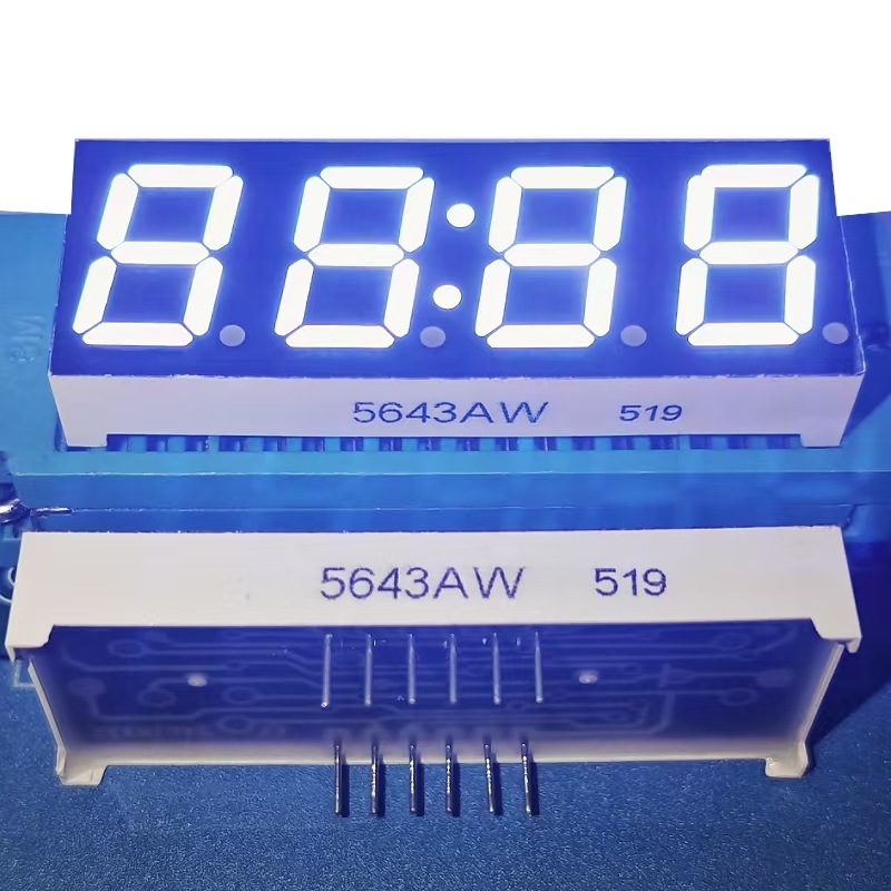 厂家直供LED数码管4位 5643AW共阴 5643BW共阳高亮白色 带时钟点