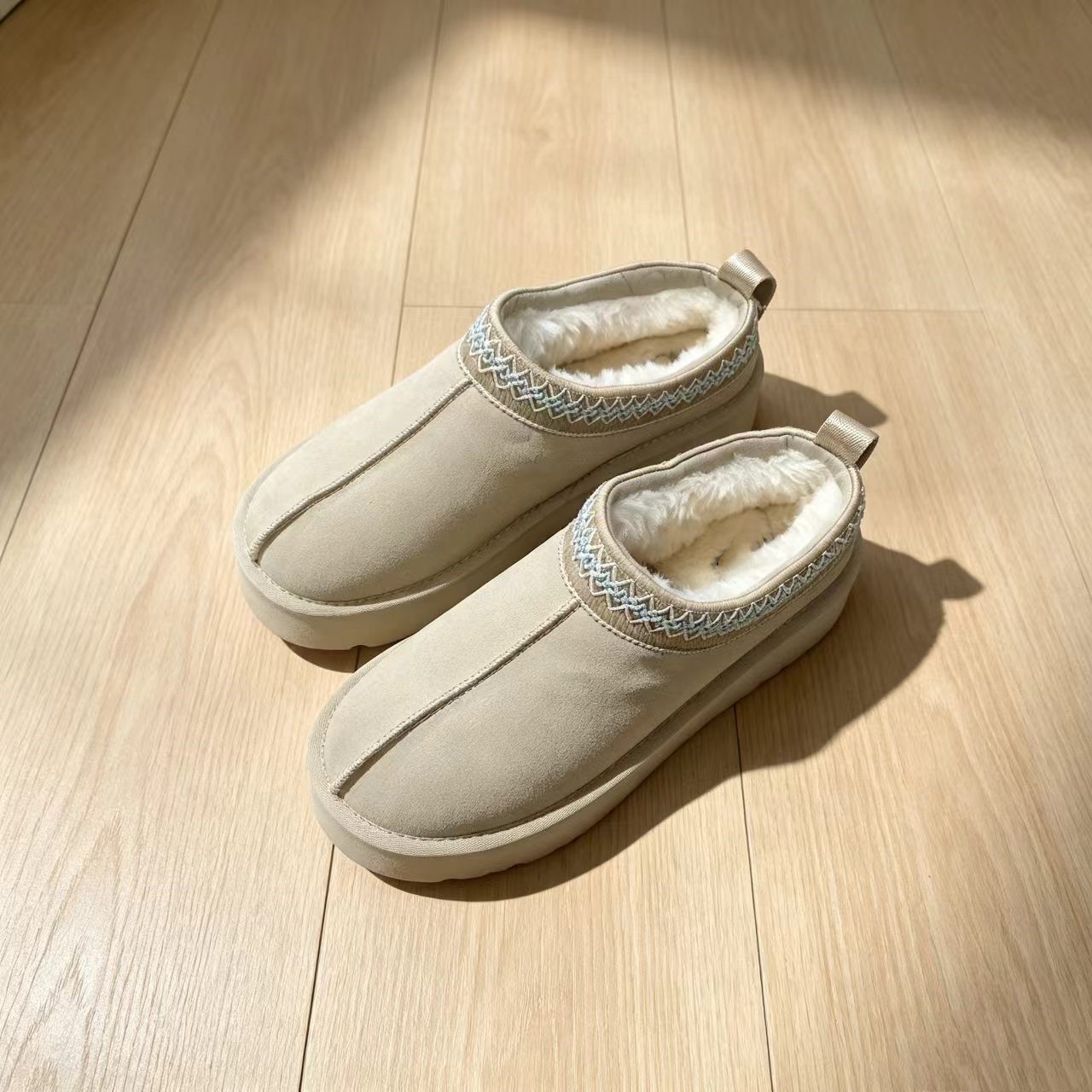 Botas de Nieve Bajas para Mujer de Piel de Vaca y Mezcla de Lana, Antideslizantes y Térmicas, para Uso Diario