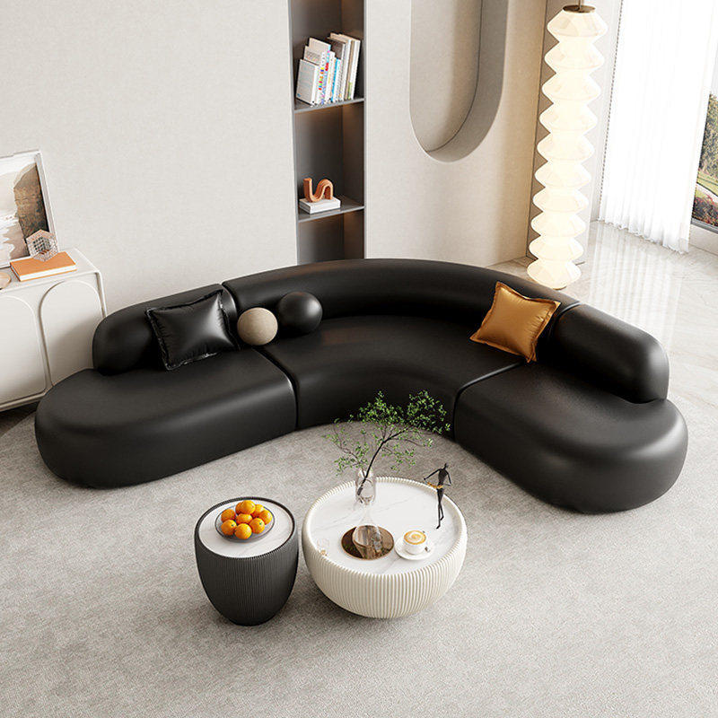 Sofá de cuero moderno y simple, sala de estar familiar, salón de belleza del hotel, sofá combinado de negociación para varias personas image 5