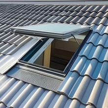 加厚铝合金斜屋顶天窗定 制阳光房中空玻璃阁楼窗电动地下室采光