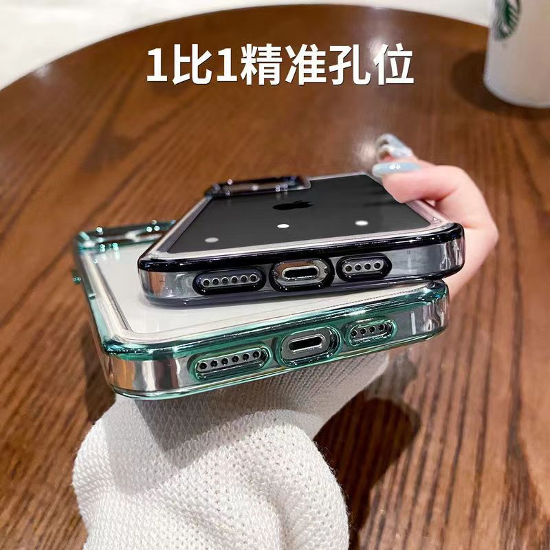 Estuche espacial simple y transparente de gran agujero para iPhone 15/16ProMax Estuche para teléfono móvil Mate60P para hombres y mujeres 70 duro