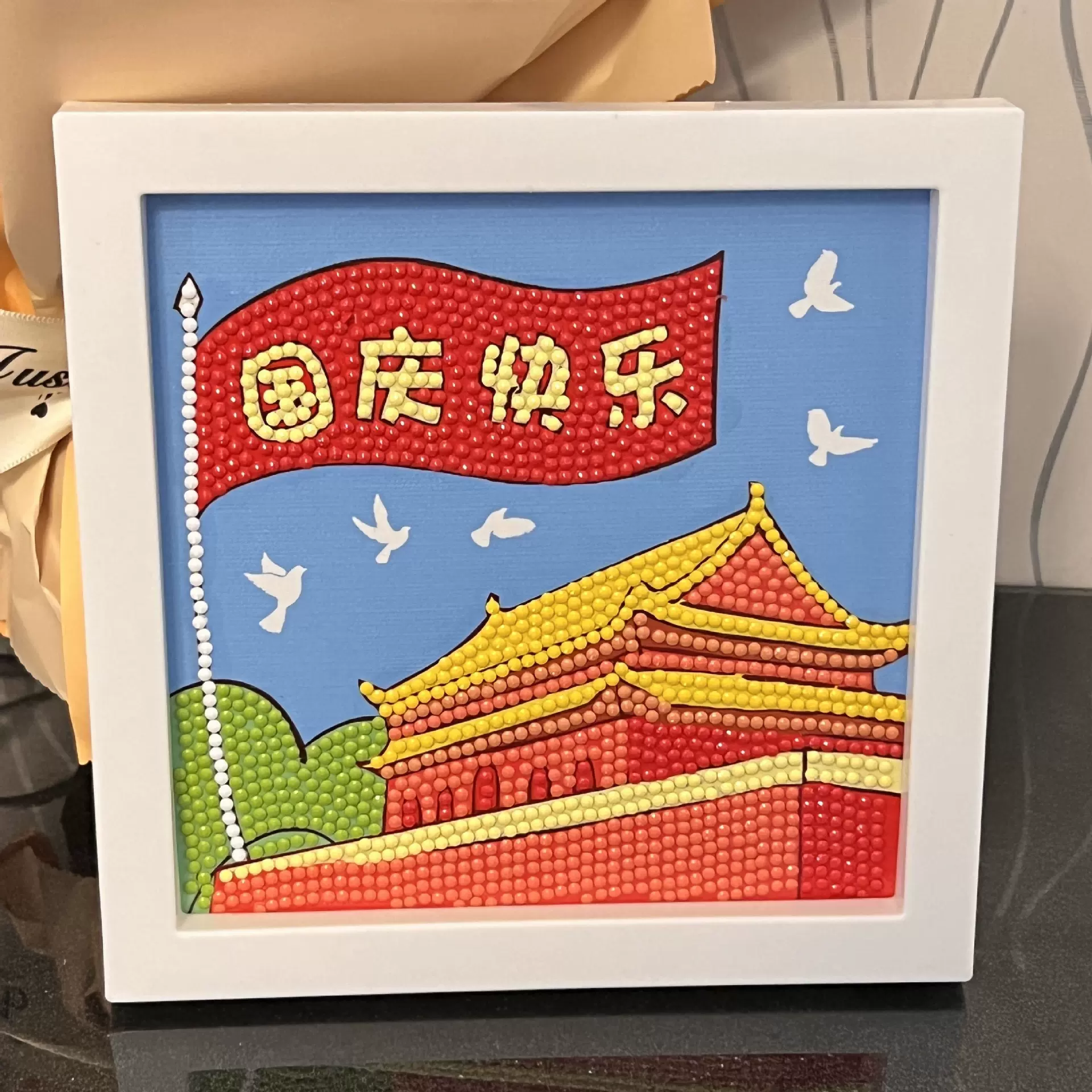 国庆节礼物钻石画满钻带框手工diy制作儿童卡通贴画厂家直销批发
