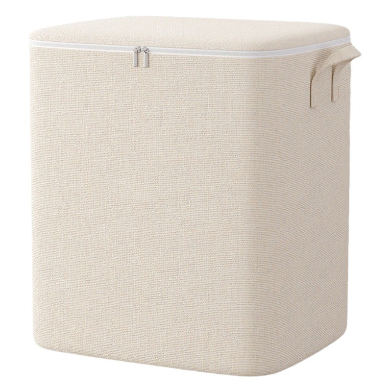 Bolsa de almacenamiento con cremallera de algodón y lino de gran capacidad de almacenamiento en el hogar bolsa de ropa edredón dormitorio caja de almacenamiento bolsa de embalaje en movimiento