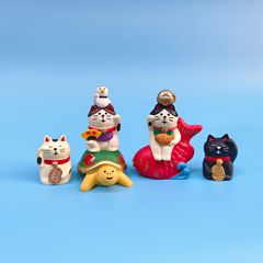 招き猫の置物、和風猫フィギュア、ギフト、ホームシーンの装飾、ZAKKA車載中央制御工芸品