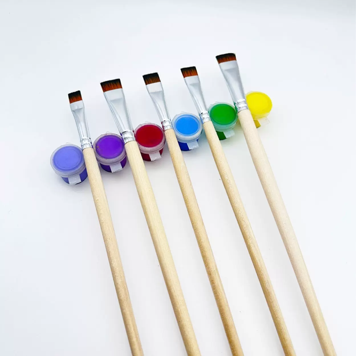 尼龙短毛漆艺笔大漆材料画笔 水粉油画平峰漆器笔 平头双色毛