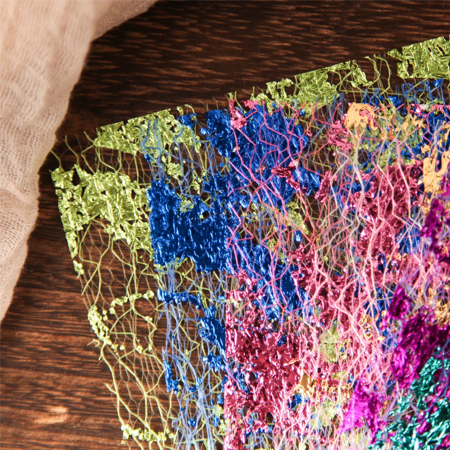 Retro Story Mesh Mixed Material Pack serie de lámina de oro tela de mano diy paisajismo material de decoración