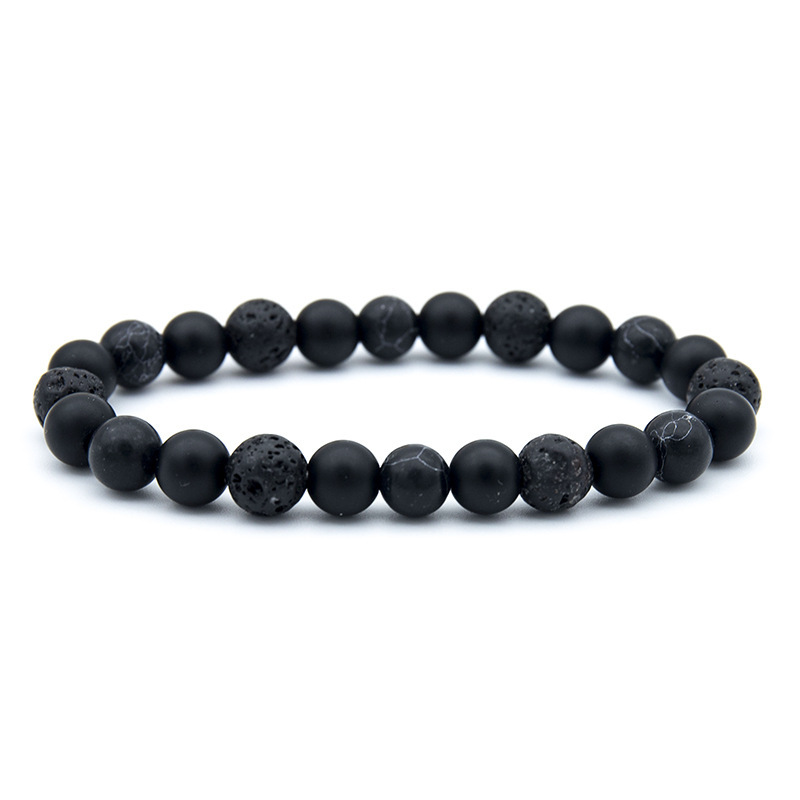 Foreign trade hot sale natural volcanic stone bracelet Europe and the United States cross-border Amazon triple protection handmade beaded men's hand
