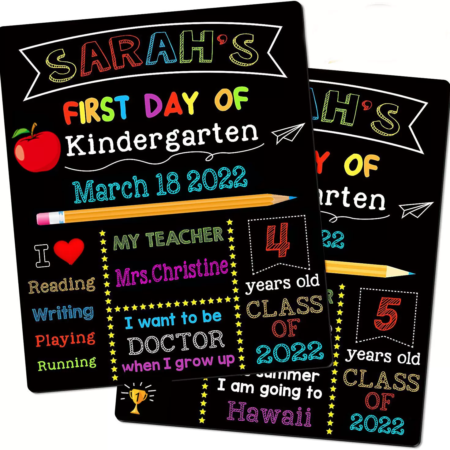 开学小黑板学生双面黑板挂件印字板儿童房间装饰挂牌木质工艺礼品