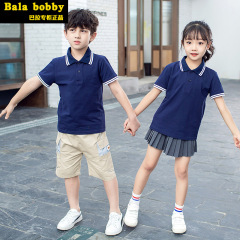 巴拉童裝男童短袖T恤bala夏季新款兒童T恤女童純色校服園服班服