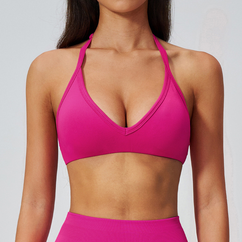 Seamless Yoga Halter Bra with Beautiful Back Design, Slim Fit, High Elasticity Sports Bra for Running, Fitness, and Yoga for Women 3595 Seamless Yoga Halter Bra with Beautiful Back Design, Slim Fit, High Elasticity Sports Bra for Running, Fitness, and Yoga for Women 3595