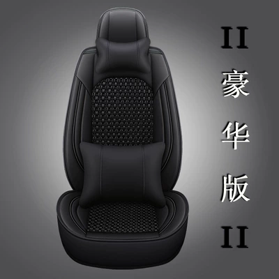 Seat cushion, seat cover, Silk Leather Crane Forklift Loader - black-deluxe-edition