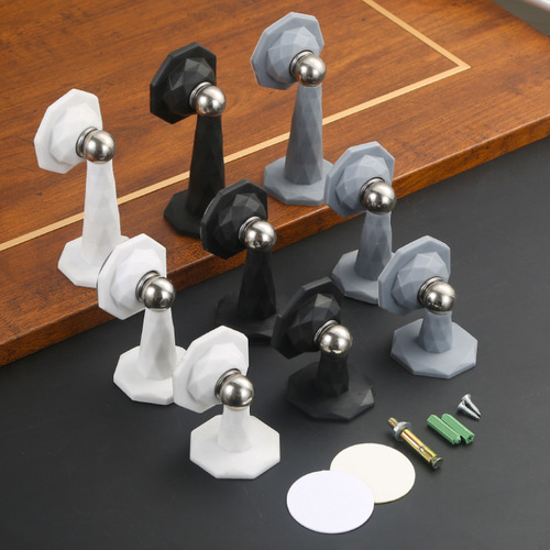 Silicone door stopper, anti-collision and silent rubber door stopper, bathroom wall suction extension, no punching, strong magnetic door suction