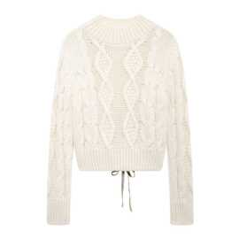 外贸批发秋季新款欧美风背部开口设计八股编针织衫6771106图片色