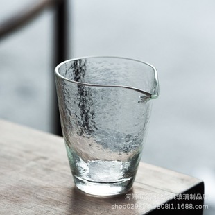 High Borosilicate Glass Tea Breaker Hammer Pattern Uniform Cup Thickened Household Kung Fu Tea Set Earth Pattern Square Cup