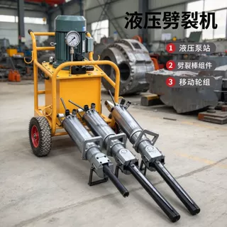 移动式液压岩石劈裂机静态破岩无震动无飞石矿用液压劈裂机