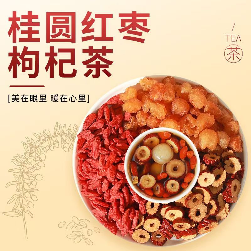 Longan, Red Date, and Goji Berry Tea Bags for Men and Women, a Tonic for Blood and Energy, Individually Packaged Tea Bags for Brewing, Dual-Nourishing Health Tea, Available for Wholesale