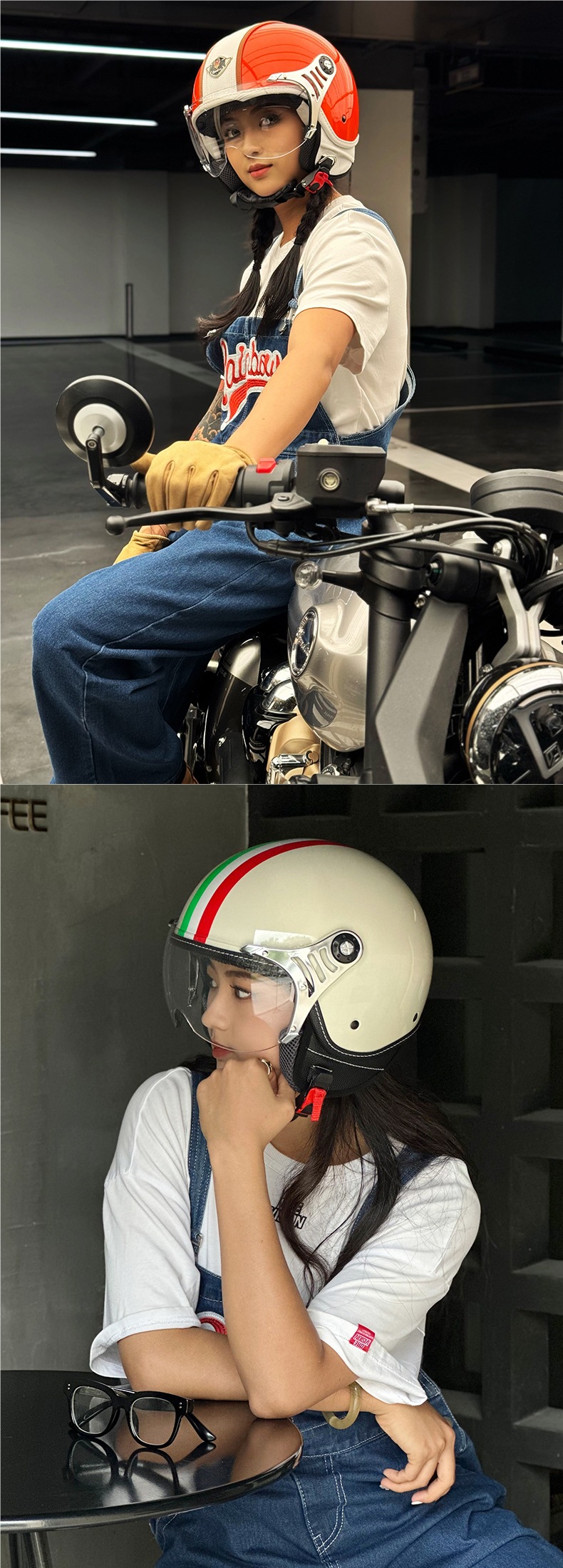 German Qudas Motorcycle Helmet Men's and Women's Retro Four-Season Electric Vehicle Half Helmet Safety Helmet 3C Certification