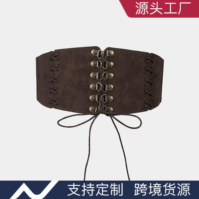 New manufacturers in stock Korean Taobao coat dress cross-border deerskin velvet knot women's fashion all-match waist cover