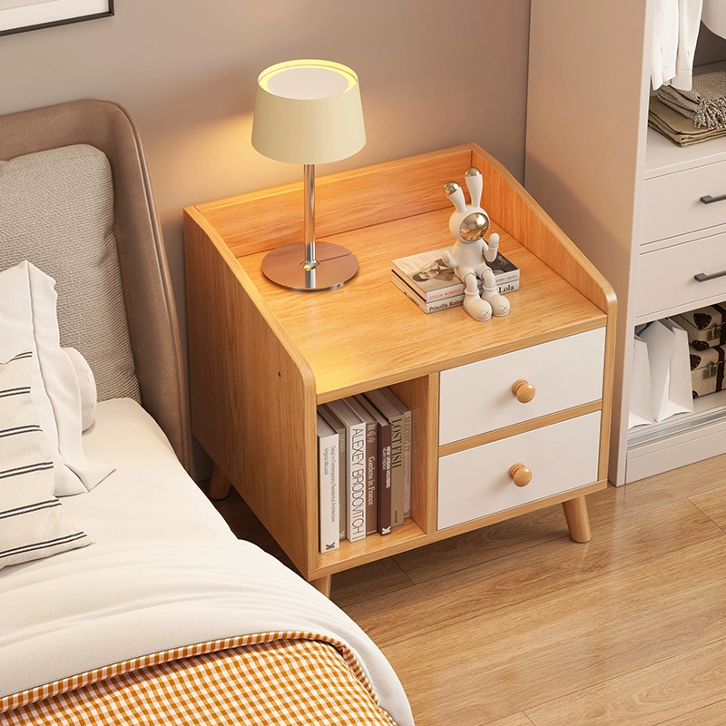 Mesita de noche, sencilla y moderna, armario de almacenamiento para dormitorio, estante de almacenamiento pequeño de estilo nórdico simple