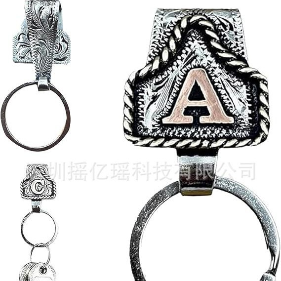 跨境新品 Handmade Cow Tag Belt Key Holder 皮带钥匙支架