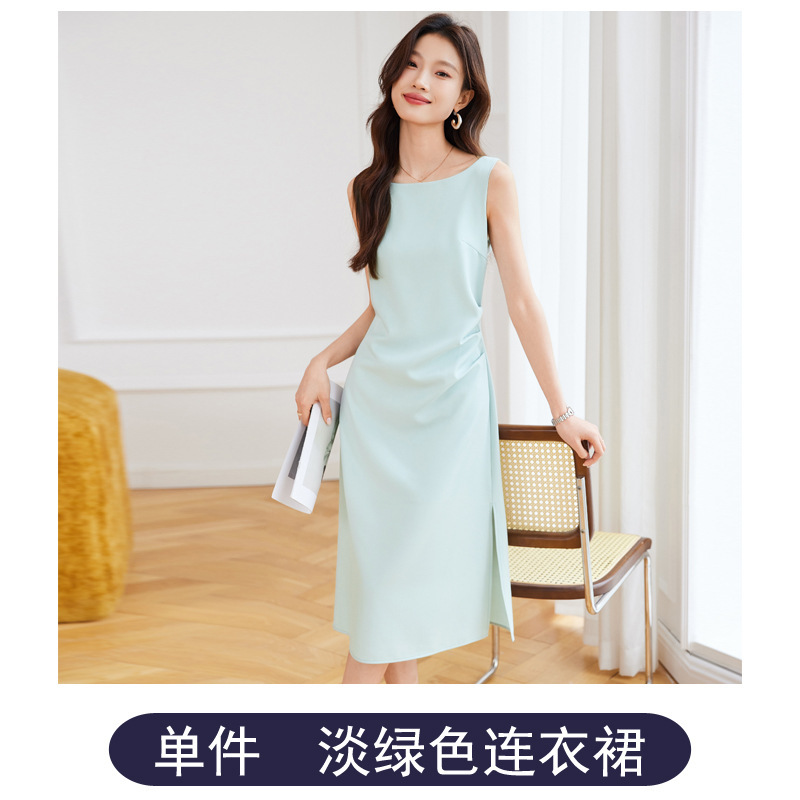 グレーの職業服のスーツのスカートの女性の春秋2025新型の高級感の司会者の作業服のスーツのコート|undefined