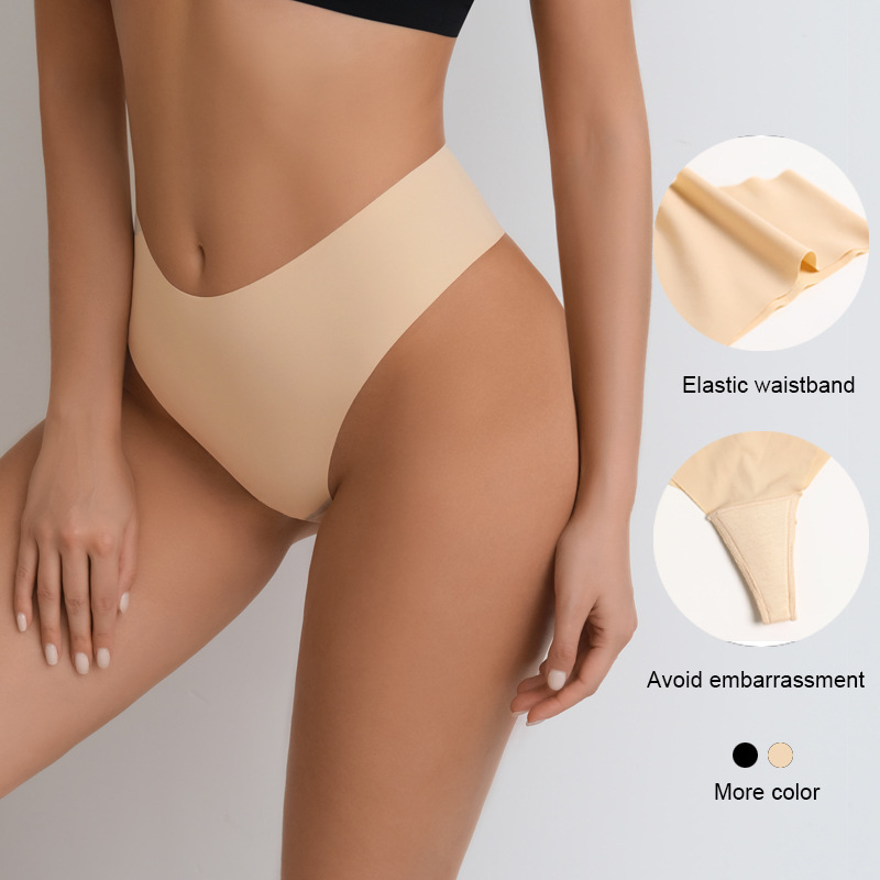 Cross-Border Anti-Camel Toe Panties for Women, High-Waisted, Summer Ice Silk Seamless Yoga Fitness Anti-Embarrassment Thong