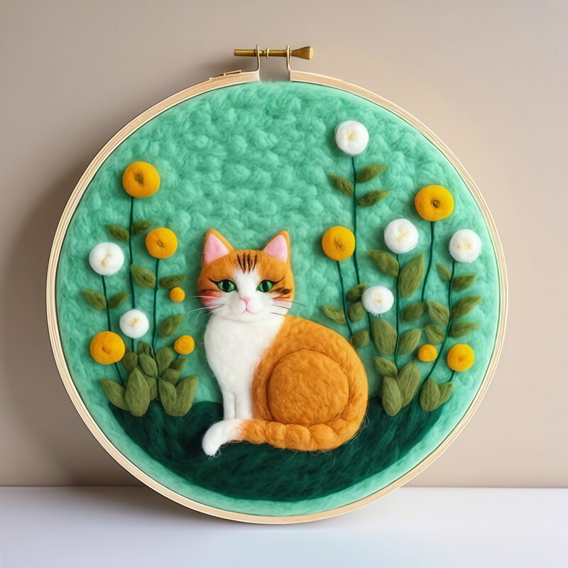 Original Wool Felt Poke Poke Embroidery New Decompression Photo Frame Decorative Painting Material Package Home Furnishings