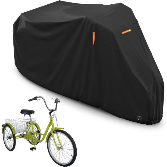 Cross-Border Amazon Popular Tricycle Cover 210D Oxford Cloth Pu Coated Bicycle Cover Motorcycle Cover Waterproof and Anti