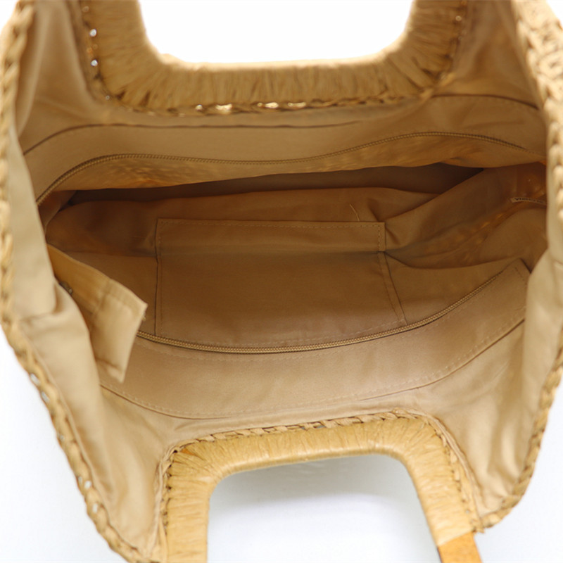719g Weight Zipper Closure Type Top Handle Strap Type Straw Bag Bags Type Casual Occasion Straw Material Color Block Pattern Spring&Summer Season Women's Gender Vacation Style Square Shape Medium Size Women's Medium Straw Color Block Vacation Square Zipper Straw Bag 8