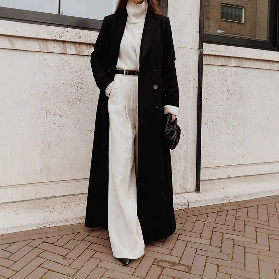 Осенне-зимнее женское пальто 2026 года в европейском, американском и ближневосточном стиле, повседневное, однотонное, теплое, шерстяное, для Amazon