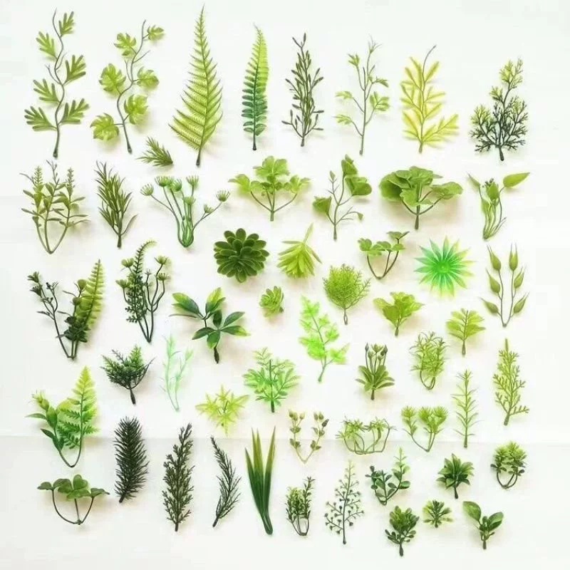 Букеты с травой, цветами, аксессуарами, материалами для украшения цветов, букетами, водной травой для аквариума, пластиковой травой