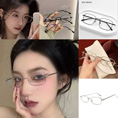 跨境猫眼金属小框眼镜男近视可配度数防蓝光斯文败类金丝眼睛镜架