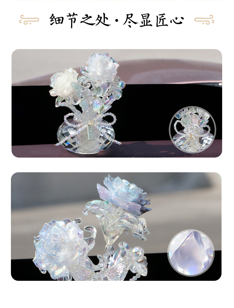 True Love Rose Car Perfume Fragrance Deodorizer High-End Creative Car Center Console Ornament Interior Decoration
