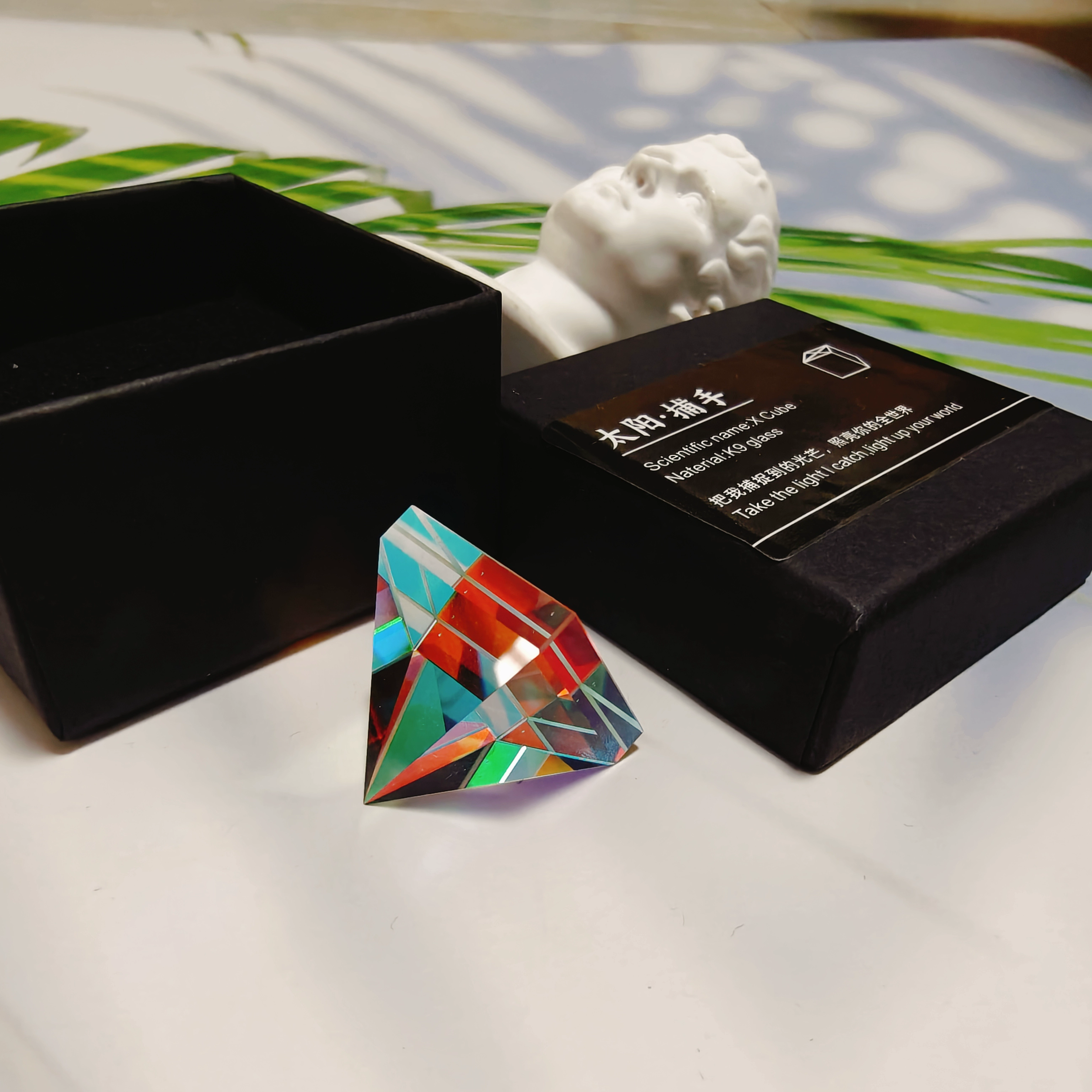 Цветной солнечный prism зеркальный светильник для спальни в кубе, солнце кристалл ловец кристальный декор