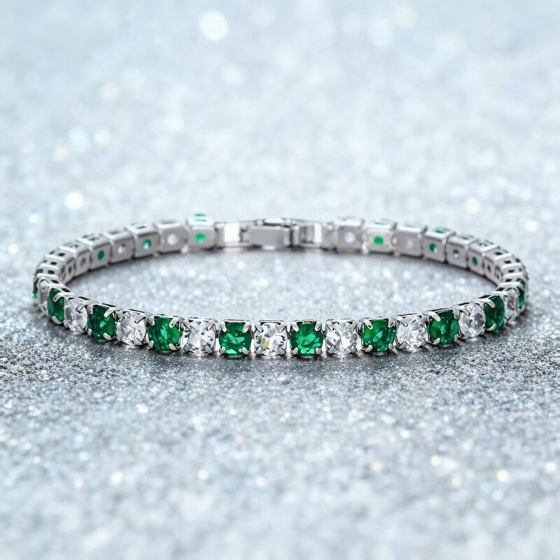 Hot-Selling in Europe and America, Live-Streamed Fashion 4mm Multicolor Zircon Women's Bracelet, High-End Luxury Tennis Bracelet Wholesale Hot-Selling in Europe and America, Live-Streamed Fashion 4mm Multicolor Zircon Women's Bracelet, High-End Luxury Tennis Bracelet Wholesale