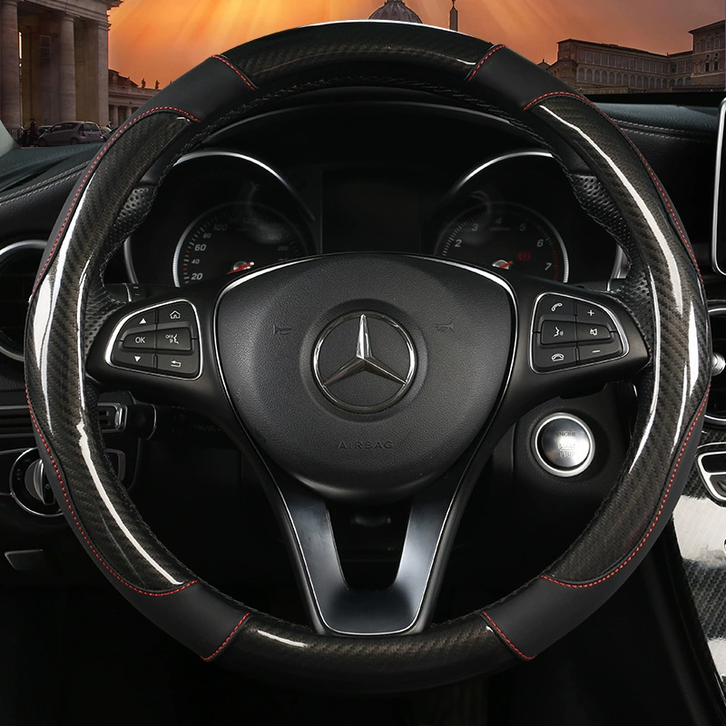 Оптовая продажа HH углеродного волокна 305 круглый автомобильный чехол новый четырехсезонный двухцветный сращивание рулевого диска чехол для автомобиля