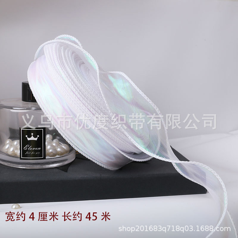 Hilado de cola de pez Symphony Cinta Decoración de pastel Ramo de copia lateral Boleto de flores Tombro de lazo Cinta de hilo ondulado