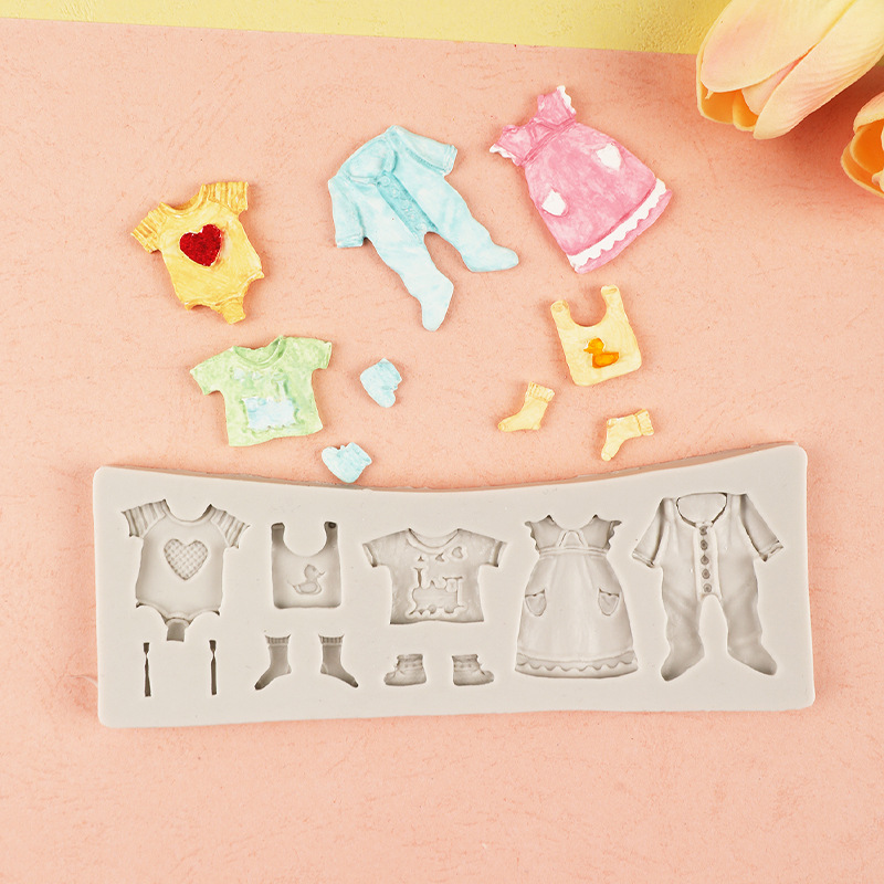Ropa de Bebé Zapatos molde de pastel DIY chocolate punto occidental molde fondant cake chocolate molde de silicona