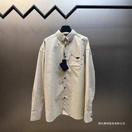【D家】毒家现货正确版原标纯色单排标志长袖衬衣休闲亚麻衬衫棉