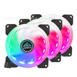 9025/12025电脑主板cpu散热器风扇四针PWM智能温控静音彩灯风扇