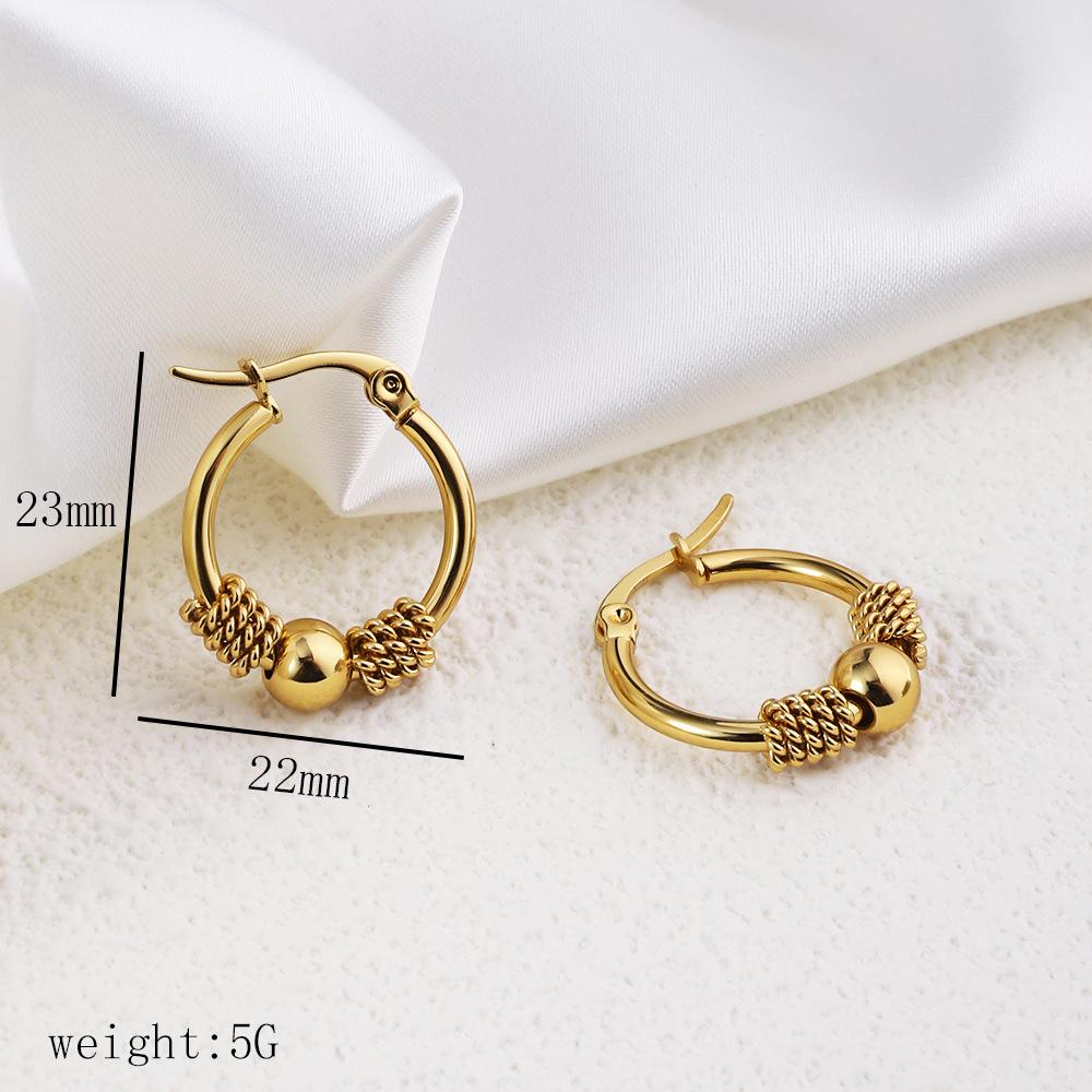 1 Pair Simple Style Commute Geometric Heart Shape Plating Titanium Steel Drop Earrings Earrings Ear Studs display picture 13