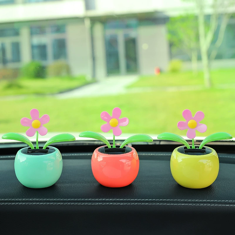 Автомобильные украшения сети красный автомобиль мультфильм свинг солнечный цветок автомобиль центральная консоль декоративная машина принадлежности для мужчин и женщин