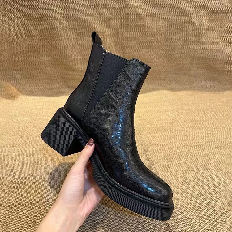 Retro Overknee Stiefel Damen Mit Plateau Und Blockabsatz_voghion.com
