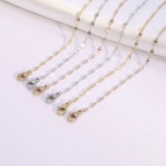 源头工厂不锈钢18K真空金色百搭嘴唇链毛衣链 锁骨链饰品首饰批发