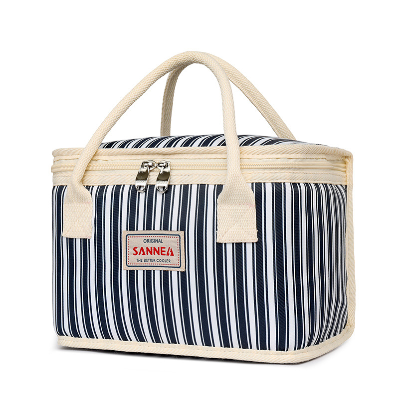 Bolsa de aislamiento con estampado de playa de Amazon Bolsa de hielo de tela Oxford para exteriores portátil Bolsa de bento de almuerzo fresco para estudiantes en stock